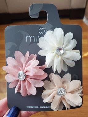 Flower Hair Clips - Blush, Ivory & Beige - New With Tags